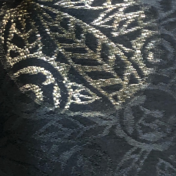 Norma Walters size 10 Black & Gold silk print BIAS cut maxi skirt with side zip - Picture 9 of 16